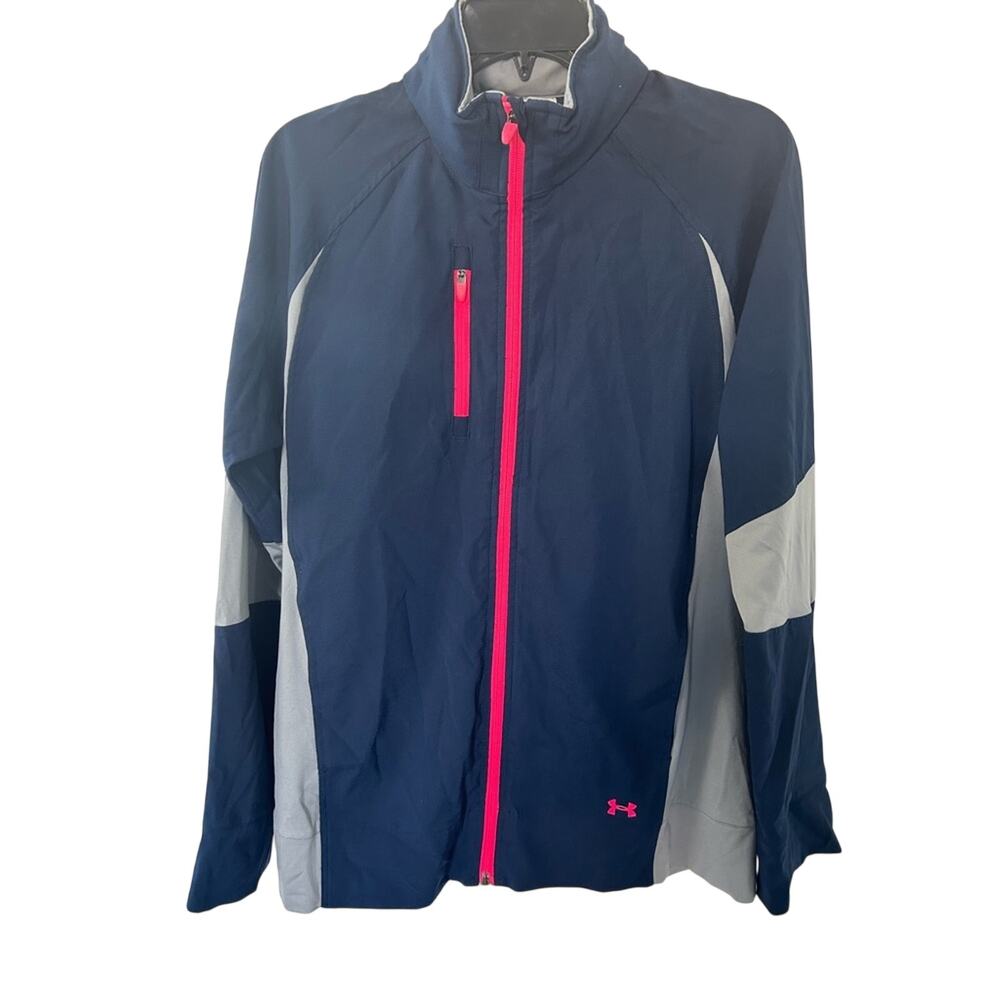 NWOT Men’s Under Armour Dark Blue and Hot Pink Golf Jacket